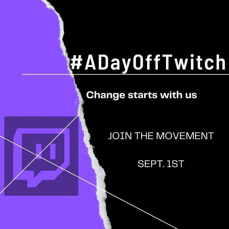 #ADayOffTwitch protest against streaming platform Twitch (Image via @RekItRaven/Twitter)
