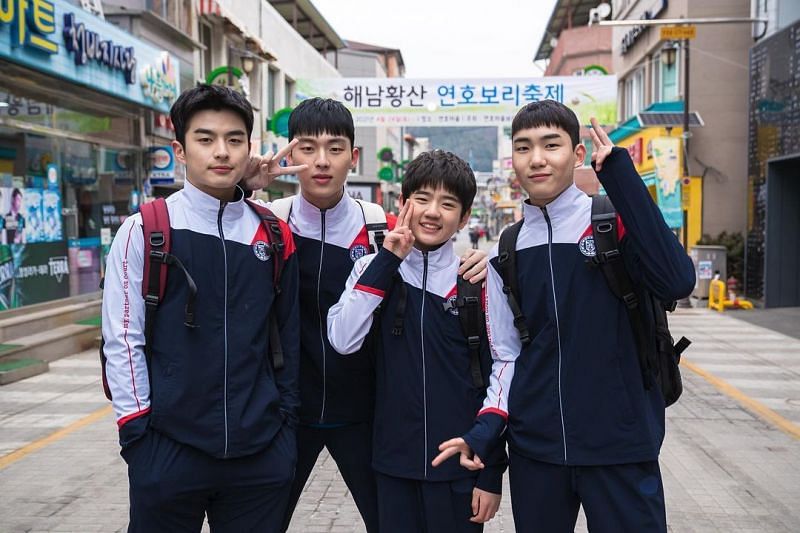 A still of Yoon-dam, Woo-chan, Yeong-tae and Hae-Kang in Racket Boys. (Instagram)