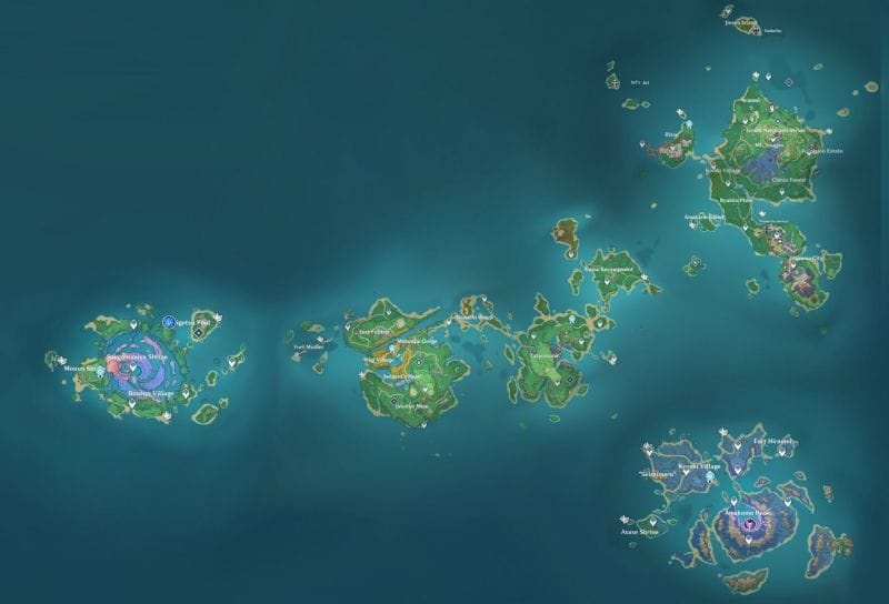 Genshin Impact 2.1 leak shows the complete Inazuma map including