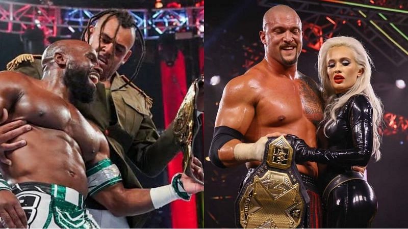 WWE आईसी चैंपियन अपोलो क्रूज &amp; कमांडर अजीज और NXT चैंपियन कैरियन क्रॉस &amp; स्कार्लेट