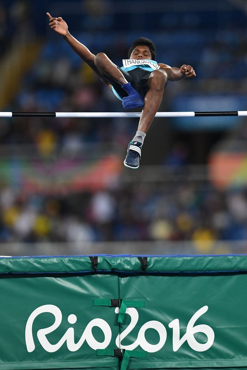 Mariyappan Thangavelu in action at the Rio 2016 Paralympic Games