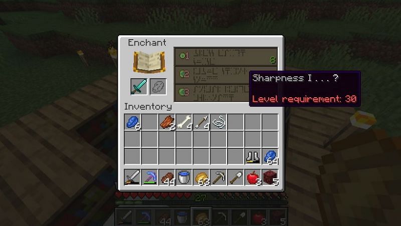 Sharpness I enchantment (Image via Minecraft)