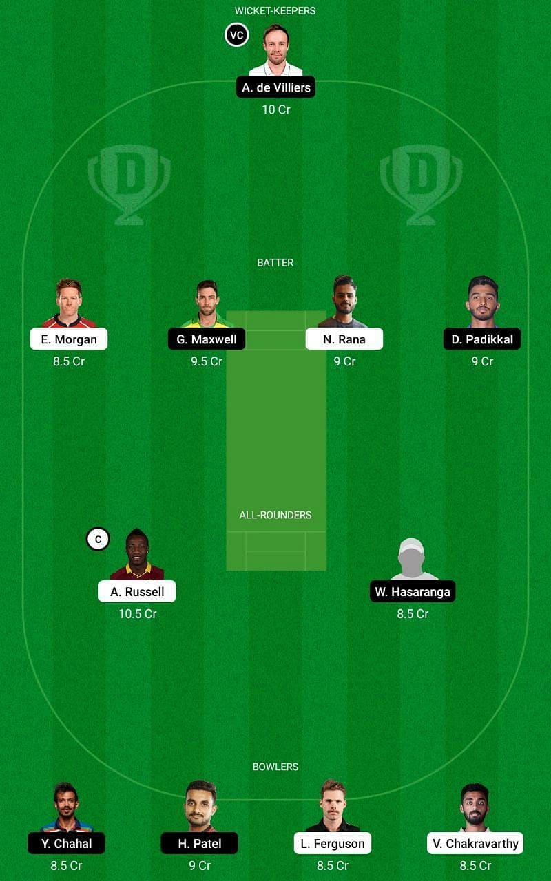 KKR vs RCB IPL 2021 Dream11 Fantasy Tip #1