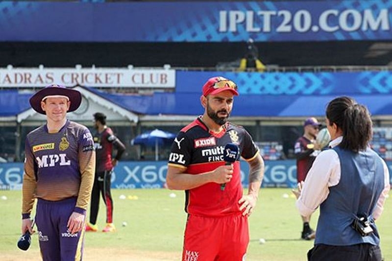 Eoin Morgan has not enjoyed his two outings as KKR captain against RCB (Image Courtesy: IPLT20.com)