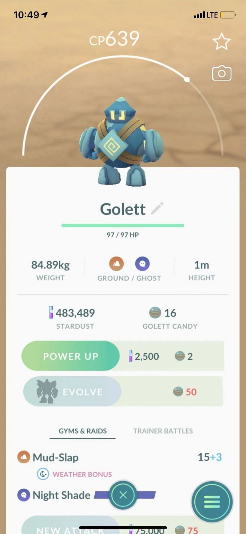 Golett in Pokemon Go