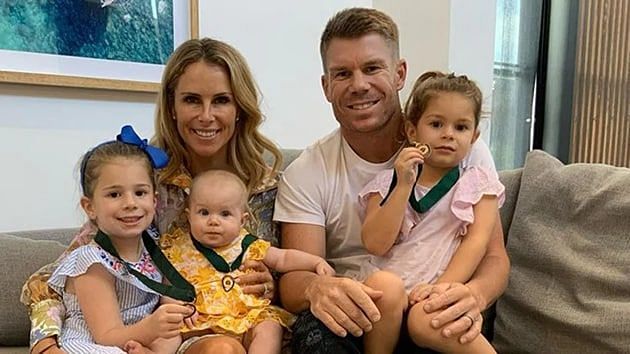 David Warner with his family