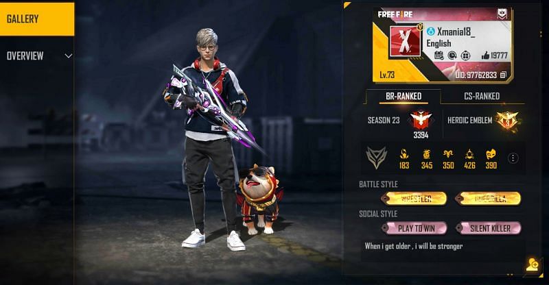X-Mania has over 1.86 million subscribe in total (Image via Free Fire)