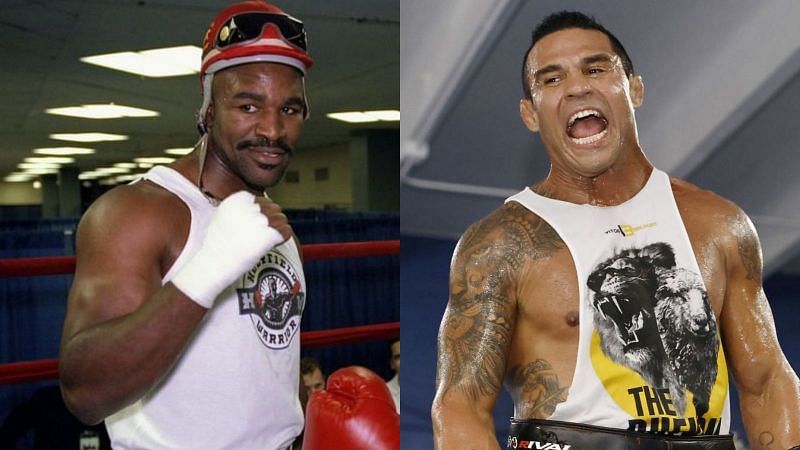 Evander Holyfield (left) and Vitor Belfort (right)