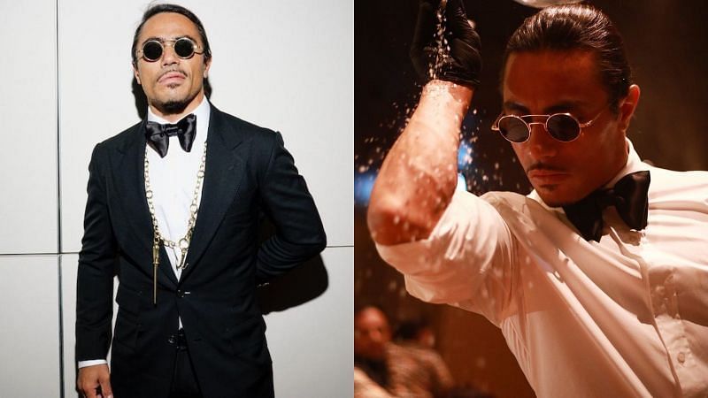 Salt Bae&#039;s London restaurant menu prices have left the internet scandalized (Image via Getty Images and Nusr_Et/Instagram)