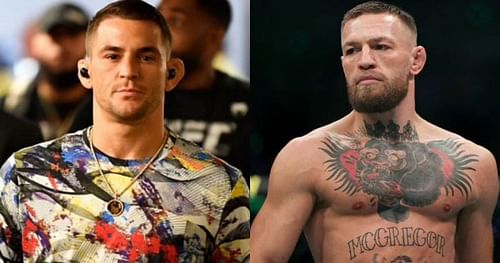 Dustin Poirier (L) and Conor McGregor (R)