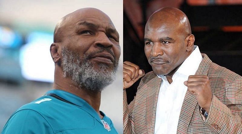 Mike Tyson (left) and Evander Holyfield (right)