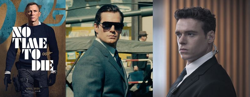Daniel Craig in No Time To Die, Henry Cavill in The Man from U.N.C.L.E, and Richard Madden in Bodyguard (Image via MGM and BBC)