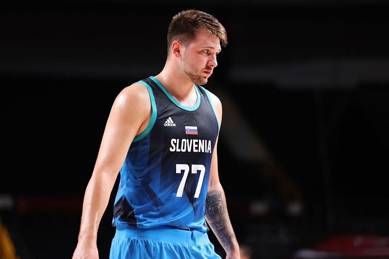 Luka Doncic (#77) of Team Slovenia and the Dallas Mavericks.