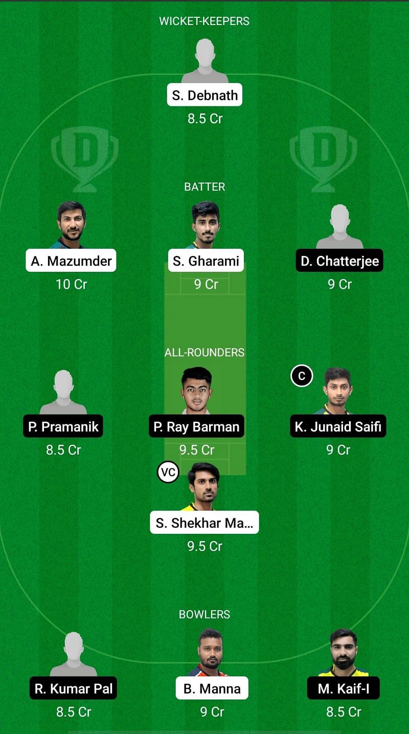 KW vs KB Dream11 Prediction - Bengal T20 Challenge