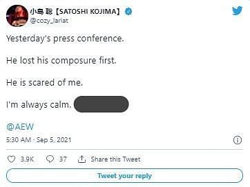 Satoshi Kojima&#039;s tweet