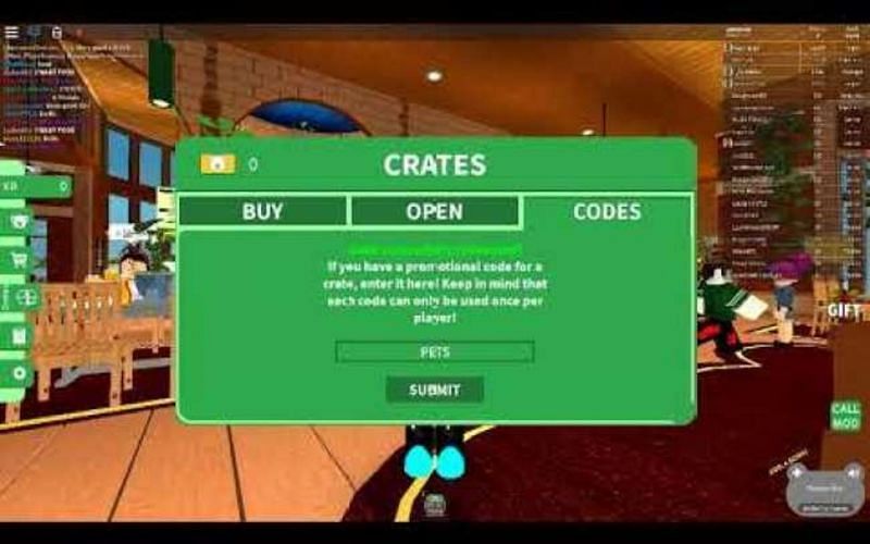 The code input page in Roblox Koala Cafe is found by clicking the &quot;More&quot; button (Image by Koala Association)