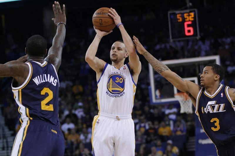 Stephen Curry against the Utah Jazz in 2014 [Source: Associated Press]