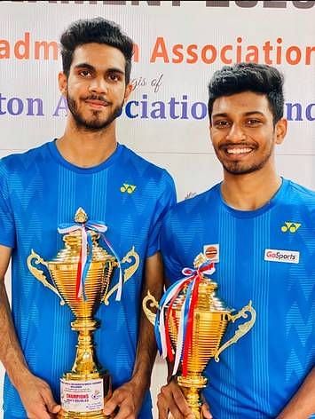 Dhruv Kapila (L) and MR Arjun will play the men&#039;s doubles