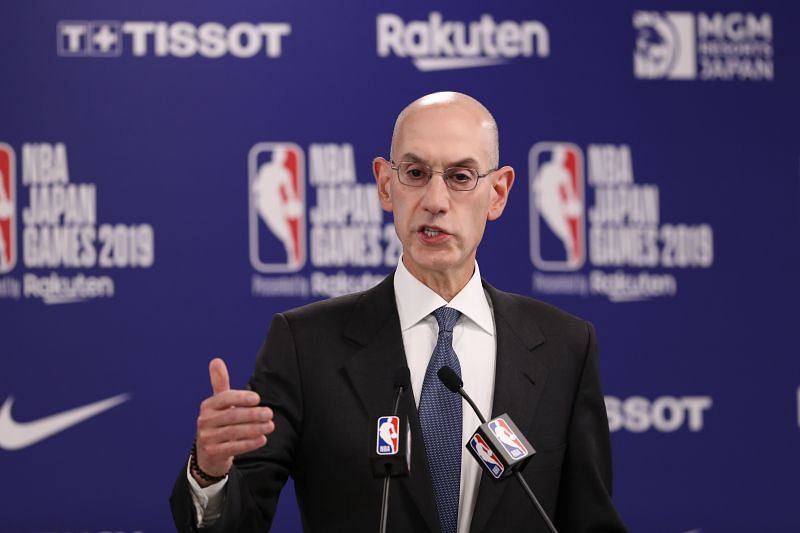 Adam Silver speaking before Houston Rockets v Toronto Raptors