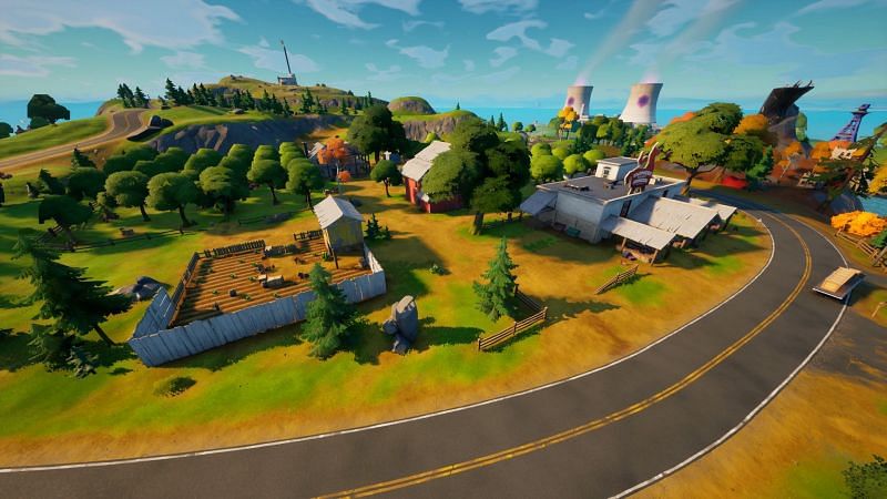  Apples can be found at the Orchard above Corny Crops (Image via Epic Games)