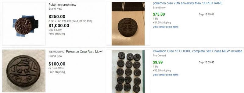eBay listings for the cookies (Image via eBay)