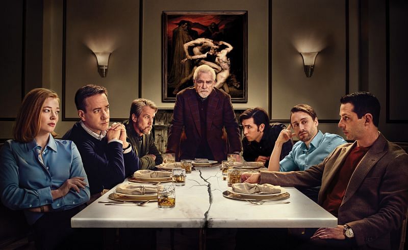 The cast of Succession in official poster (Image via HBO)