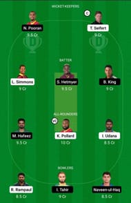 CPL - TKR vs GUY Dream11 Team - 1
