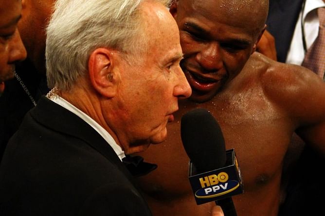 Why did Floyd Mayweather refuse to be interviewed by veteran reporter Larry Merchant?