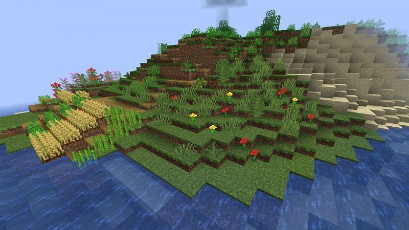 Everything, grass, water, sand and even air, is a block in Minecraft. (Image via Minecraft)