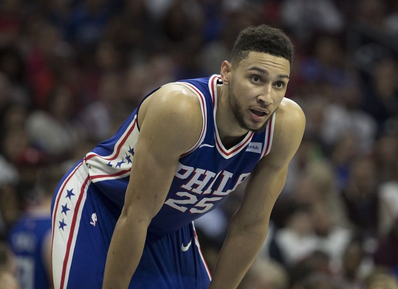 Philadelphia 76ers&#039; star Ben Simmons pictured during an NBA game.