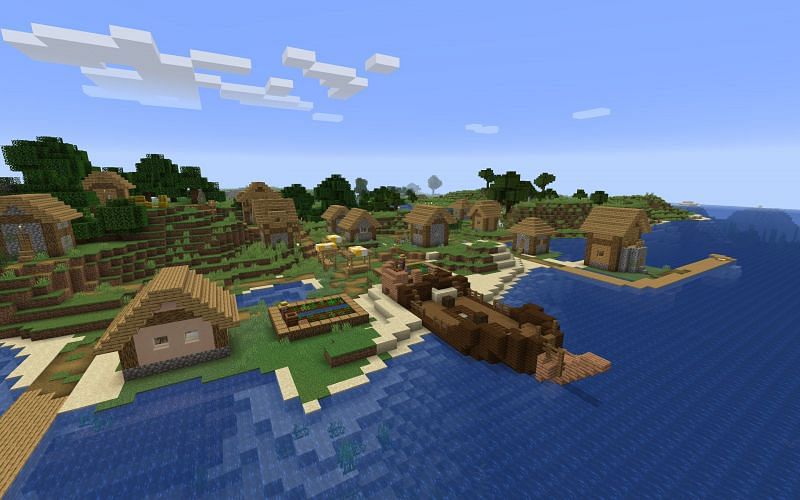 Coastal Village (Image via Minecraft)