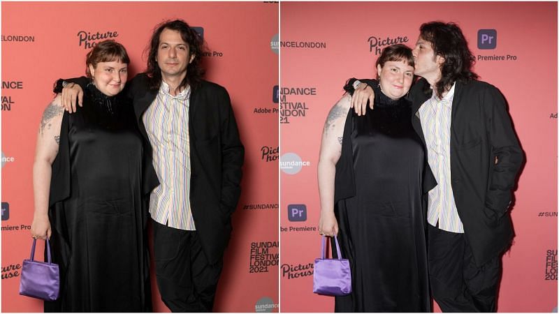 Lena Dunham and Luis Felber attend the &ldquo;Zola&rdquo; special screening at Picturehouse Central (Image via Getty Images)