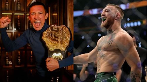 Frankie Dettori (Left) [Image credits: @theblackforgeinn on Instagram], Conor McGregor (Right)