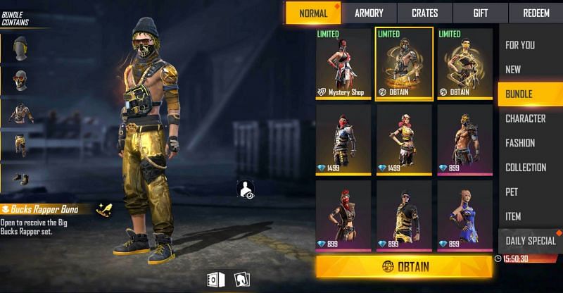 Hacker Store in Free Fire: How to get Jack of 4 trades bundles