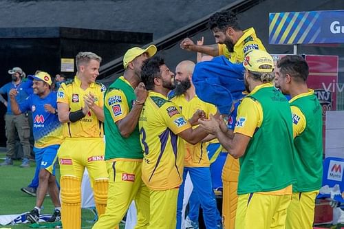 CSK players celebrate their riveting win over KKR on Sunday. (PC: IPLT20.com)