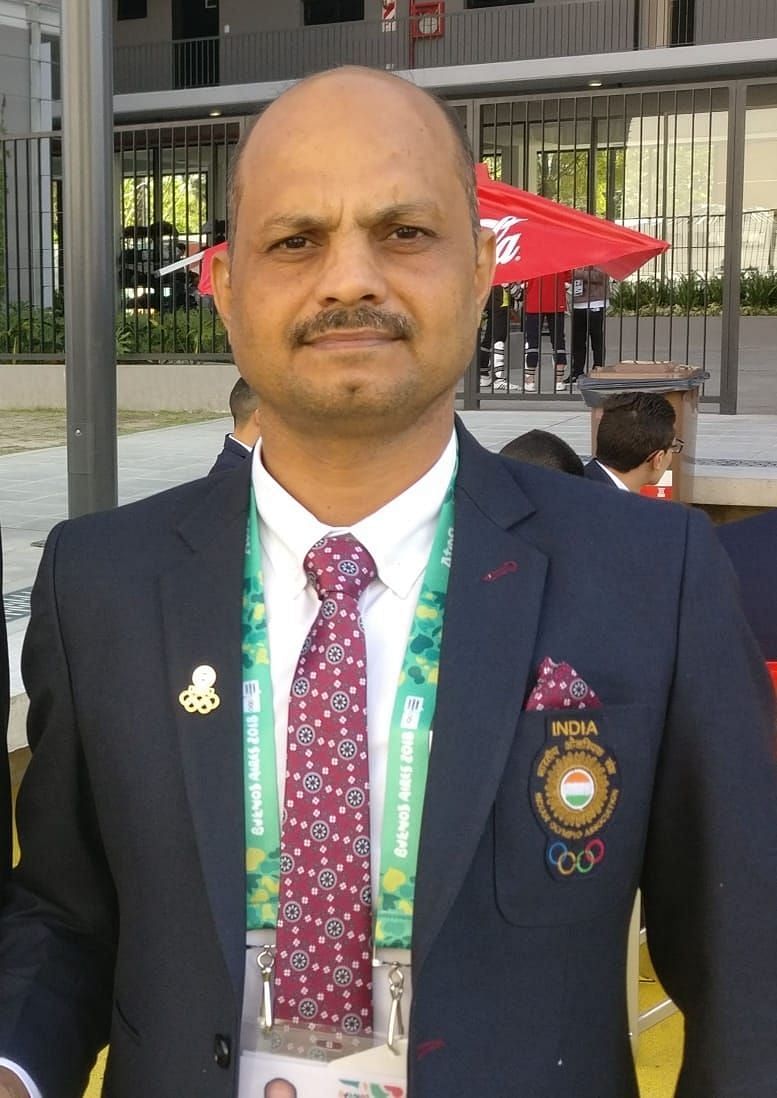 Indian team coach Sanjay Mishra