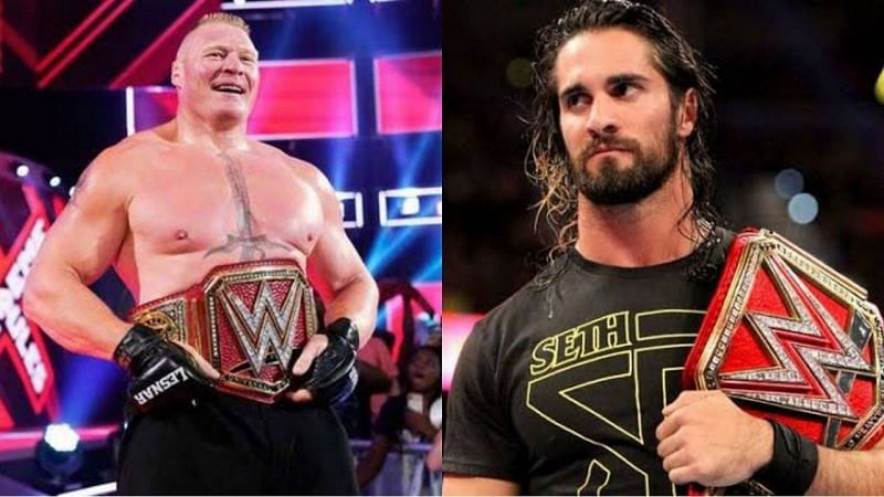 WWE सुपरस्टार्स ब्रॉक लैसनर और सैथ रॉलिंस