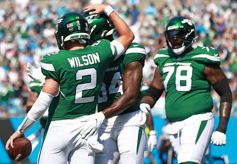 New York Jets QB Zach Wilson and the offense in Week 1 of the 2021 NFL season .