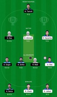 Dream11 Team for Dihing Patkai Riders vs Kaziranga Heroes - Assam T20 2021.