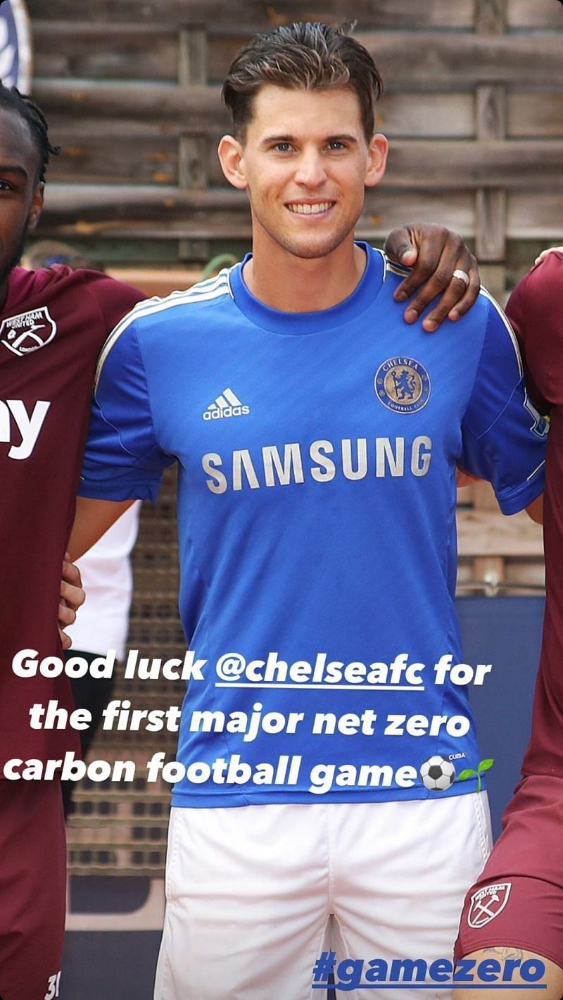 Dominic Thiem posted a photo with two Chelsea F.C. stars on his Instagram handle on Sunday