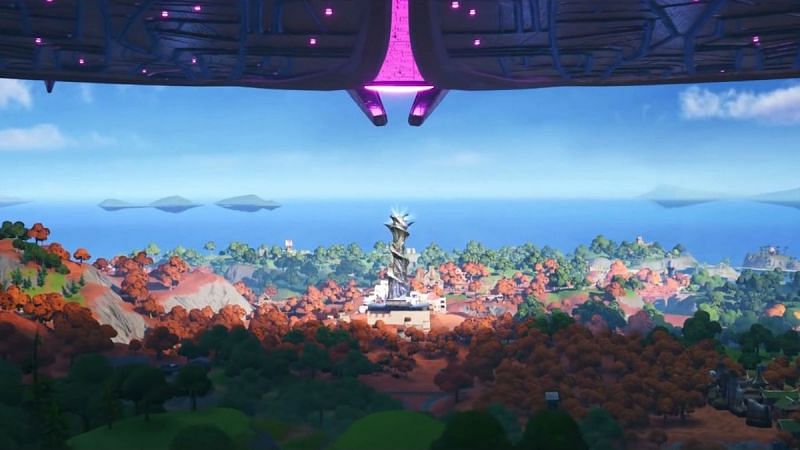 The Fortnite Mothership moving in. (Image via Epic Games)