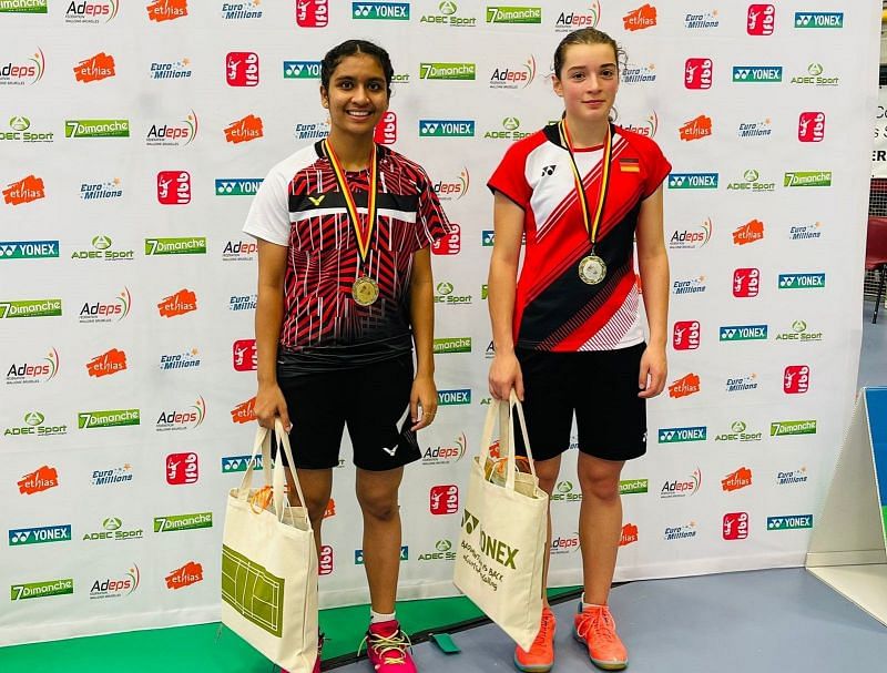 Top seed Tasnim (L) beat Germany&rsquo;s Antonia Schaller 21-10, 21-11 in the women&#039;s singles final on Sunday