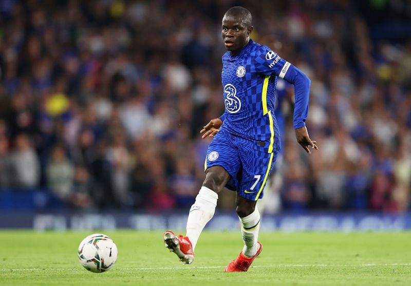 N&#039; Golo Kante in action for Chelsea