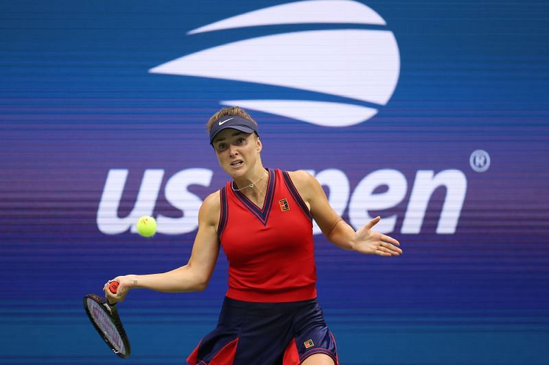 Elena Svitolina in action at the 2021 US Open - Day 7