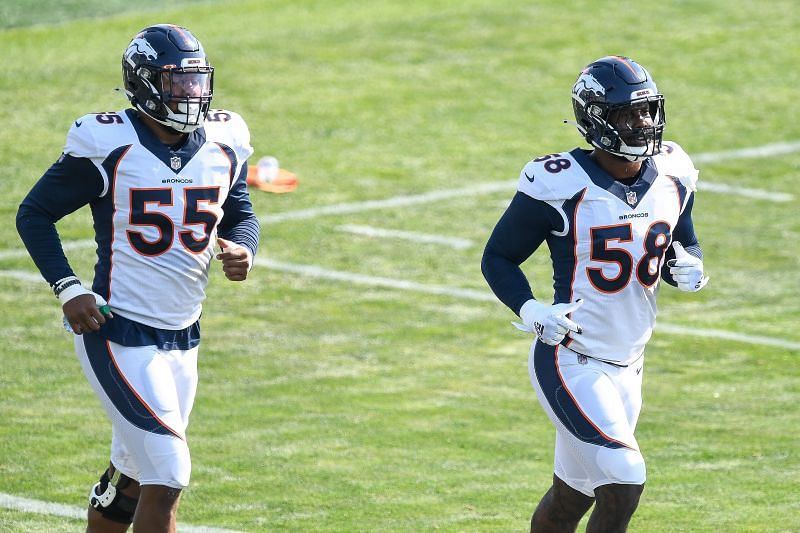 Von Miller and Bradley Chubb at Denver Broncos Training Camp