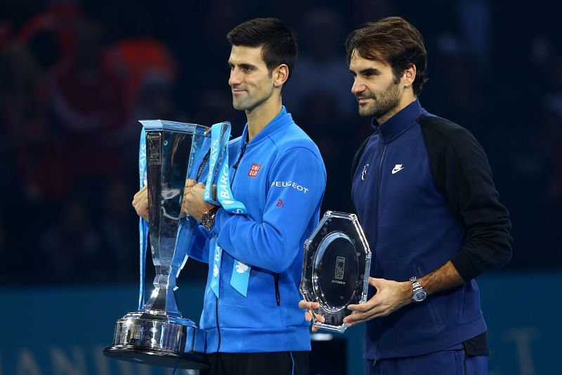 Novak Djokovic after beating Roger Federer at the 2015 ATP Finals