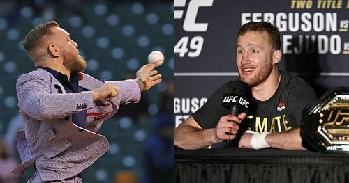 UFC lightweight contenders Conor McGregor (left) and Justin Gaethje (right)