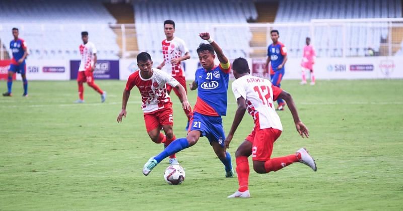 Army Reds in action against Bengaluru FC in 2019 Durand Cup. (image: Durand Cup)