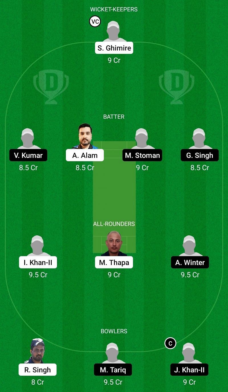 Dream11 Team for Gorkha 11 vs Coimbra Knights - ECS T10 Cartaxo 2021.