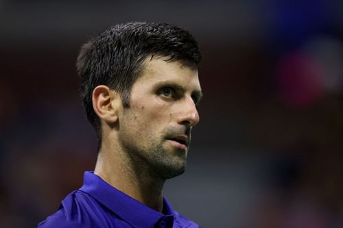 Novak Djokovic during his match against Jenson Brooksby